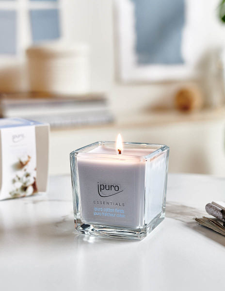 ipuro Essentials Cotton Fields – Duftkerze, Quadratisch, 25 h