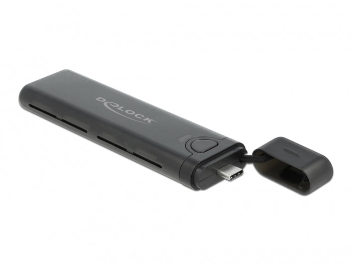 DeLOCK M.2 NVMe/SATA USB-C-Gehäuse – 1-Bay SSD-Gehäuse – USB 3.2 Gen2 (10 Gbit/s) – für M.2 NVMe/SATA