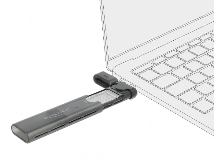 DeLOCK M.2 NVMe/SATA USB-C-Gehäuse – 1-Bay SSD-Gehäuse – USB 3.2 Gen2 (10 Gbit/s) – für M.2 NVMe/SATA