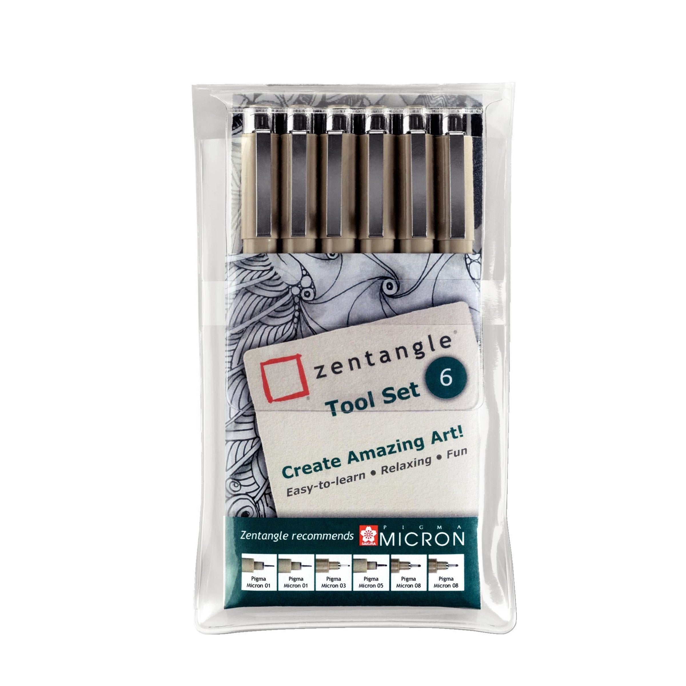 Sakura Pigma Micron Fineliner Set – 6 Stk., 0,25–0,5 mm, schwarz