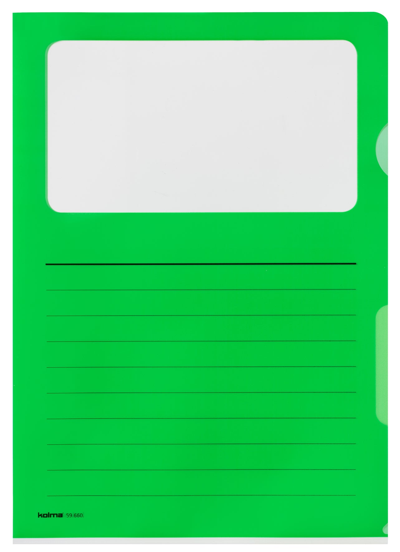 Kolma Sichtmappe A4 – Grün, Kunststoff, Fronttasche, glänzend, 130 µm, 10er-Pack