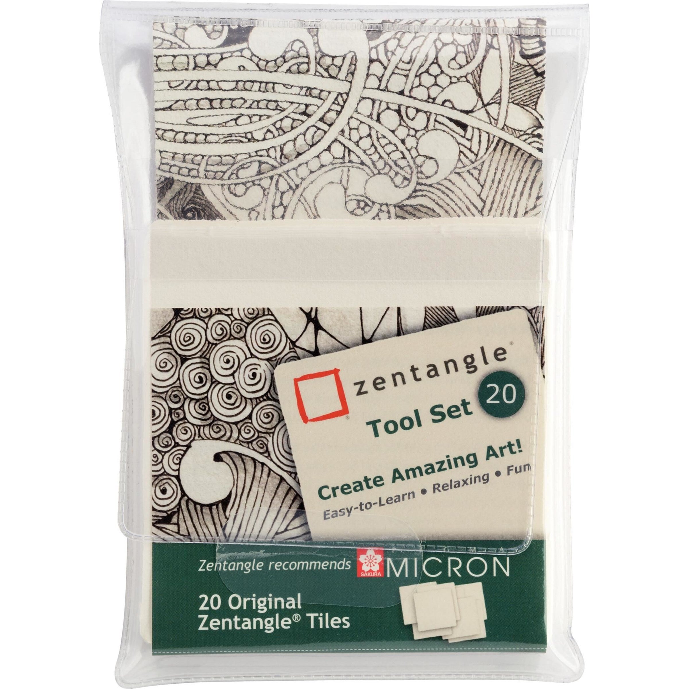 Sakura Zeichenkacheln – 8,9 × 8,9 cm – 20 Kacheln – weiss