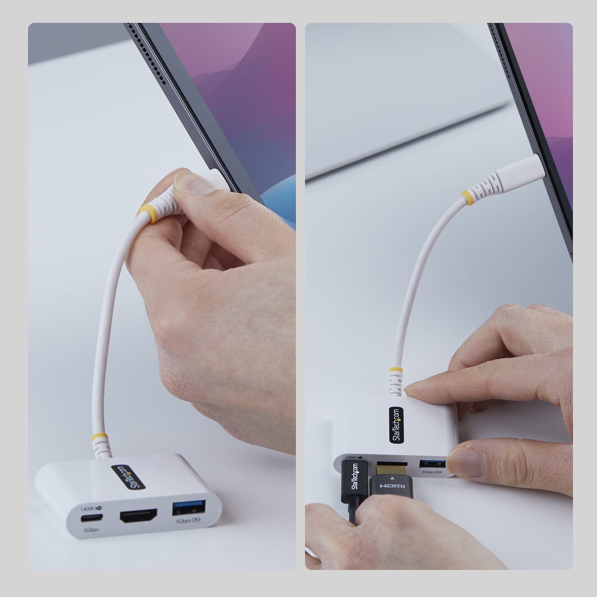StarTech.com 168W USB-C Multiport-Adapter – USB-C, 1× HDMI, 1× USB-A, 140 W PD, für Mac/iPad/Windows