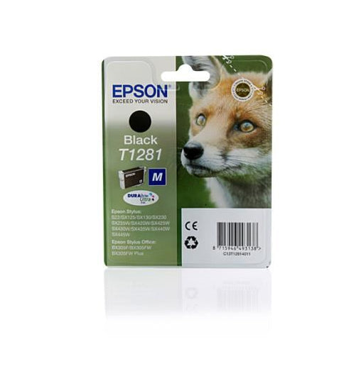 Epson T1281 Schwarz Tintenpatrone (Original) – 5,9 ml – für Epson Stylus S22/SX125/SX420W …