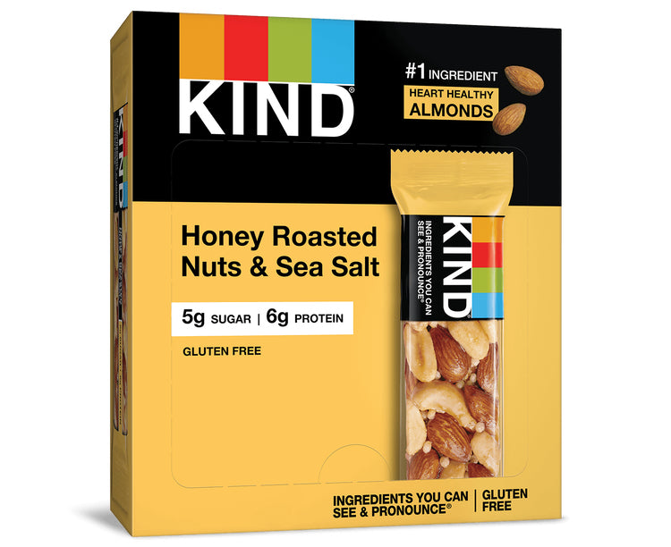 Kind BE-KIND Nussriegel – Honig-geröstete Nüsse & Meersalz, glutenfrei – 12 × 40 g