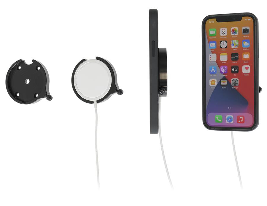 Brodit Auto-Halterung, Schraubbefestigung – für iPhone 12–13 – Schwarz, ABS/Acetal