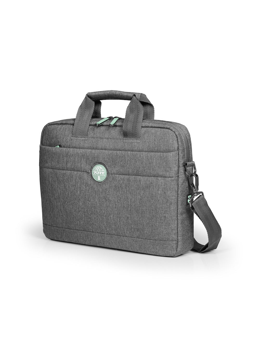 Port Designs Yosemite Eco Notebook-Tasche bis 14" – aus recycelten Materialien, mit Schultergurt – Grau
