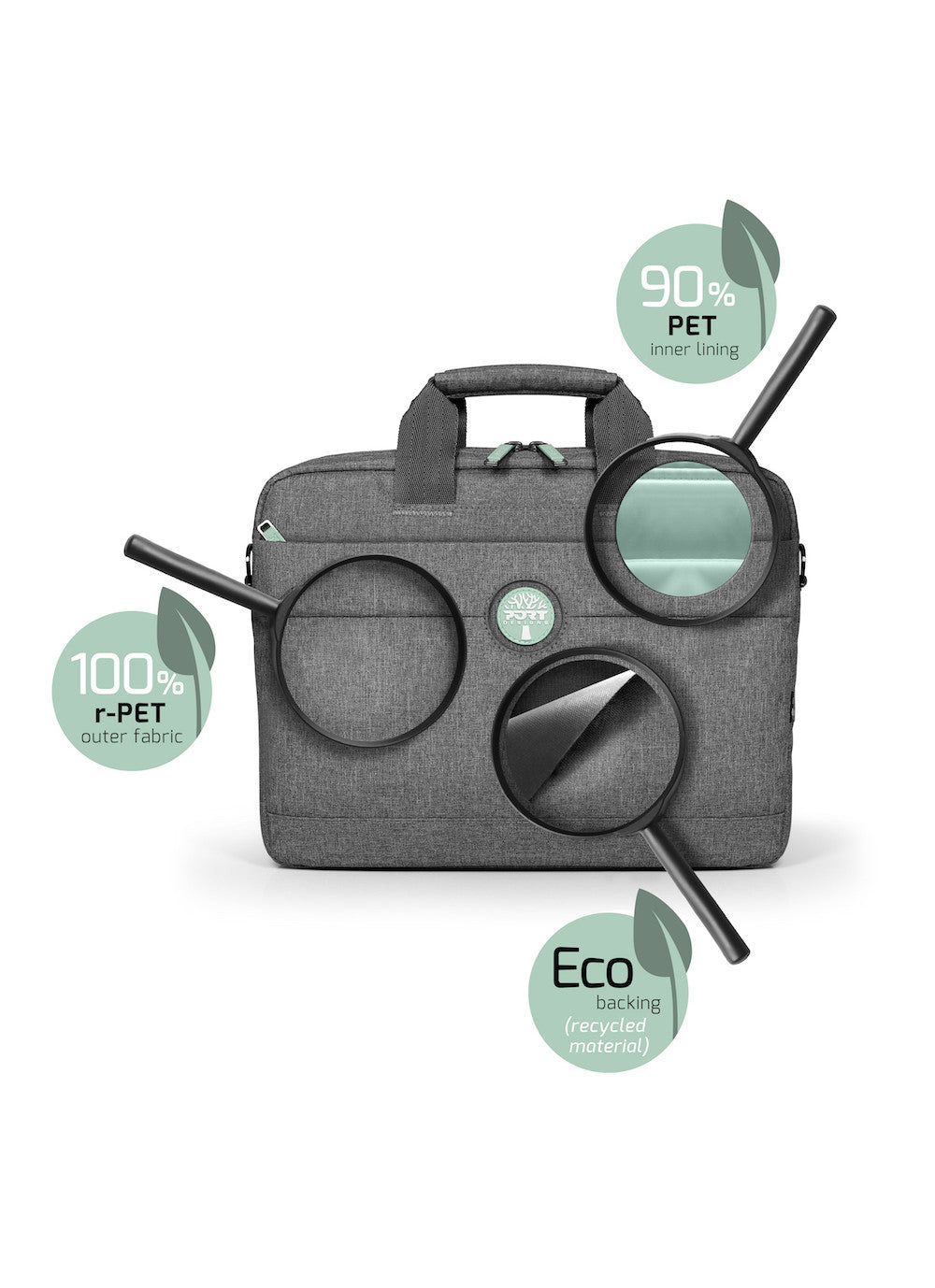 Port Designs Notebook-Tasche bis 15,6" – 72% recycelte Materialien – Grau