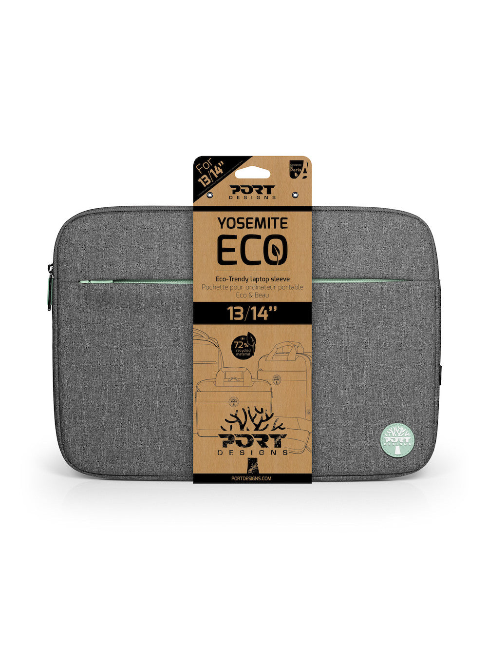 Port Designs Notebook-Schutzhülle für Notebooks bis 15,6" – Grau