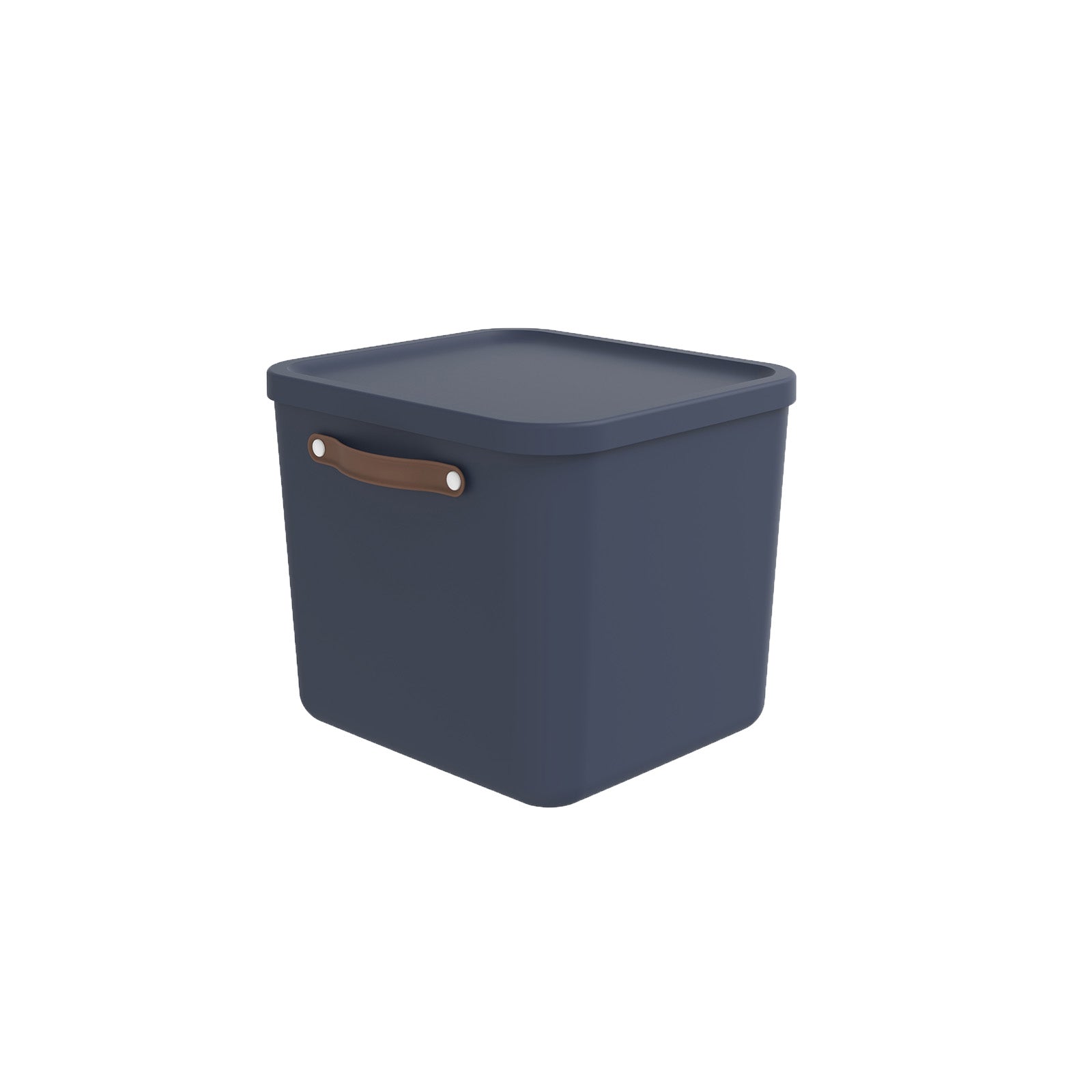 Rotho MALOJA Aufbewahrungsbox 40 l (mit Deckel) – Kunststoff – Blau – 380 × 340 × 395 mm