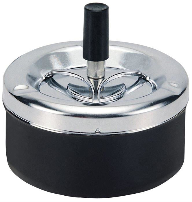 Dameco Schleuder-Aschenbecher – schwarz – Ø 11 cm × 10 cm – Metall