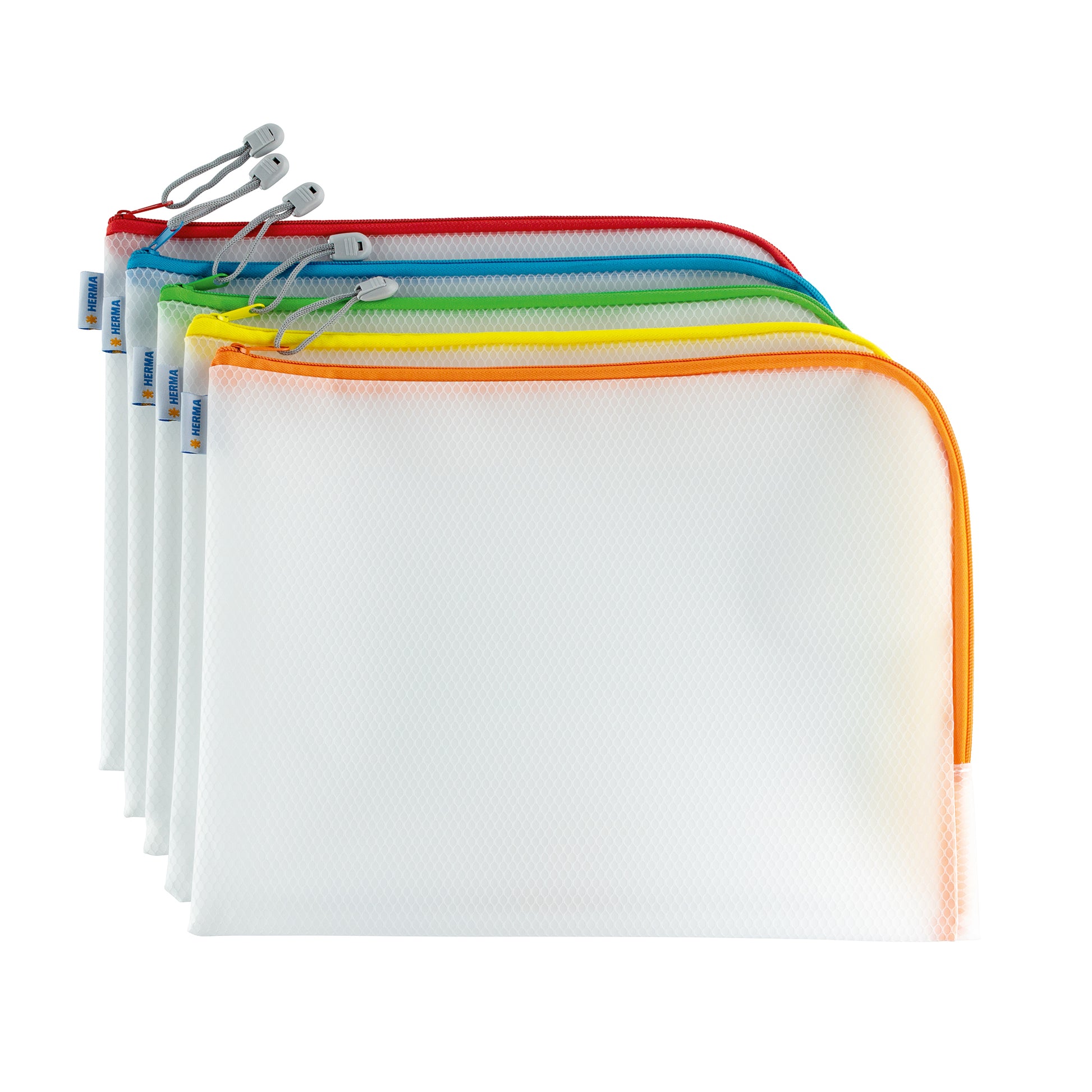 HERMA Reissverschlusstasche – Blau – Kunststoff – 36,0 × 28,0 × 0,7 cm