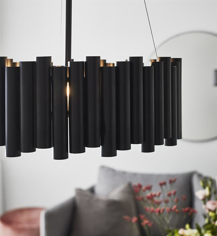 Markslöjd Pendelleuchte Level – 3-flammig, Ø 53 × 20 cm, 180 W, dimmbar, schwarz, exkl. 3× E27