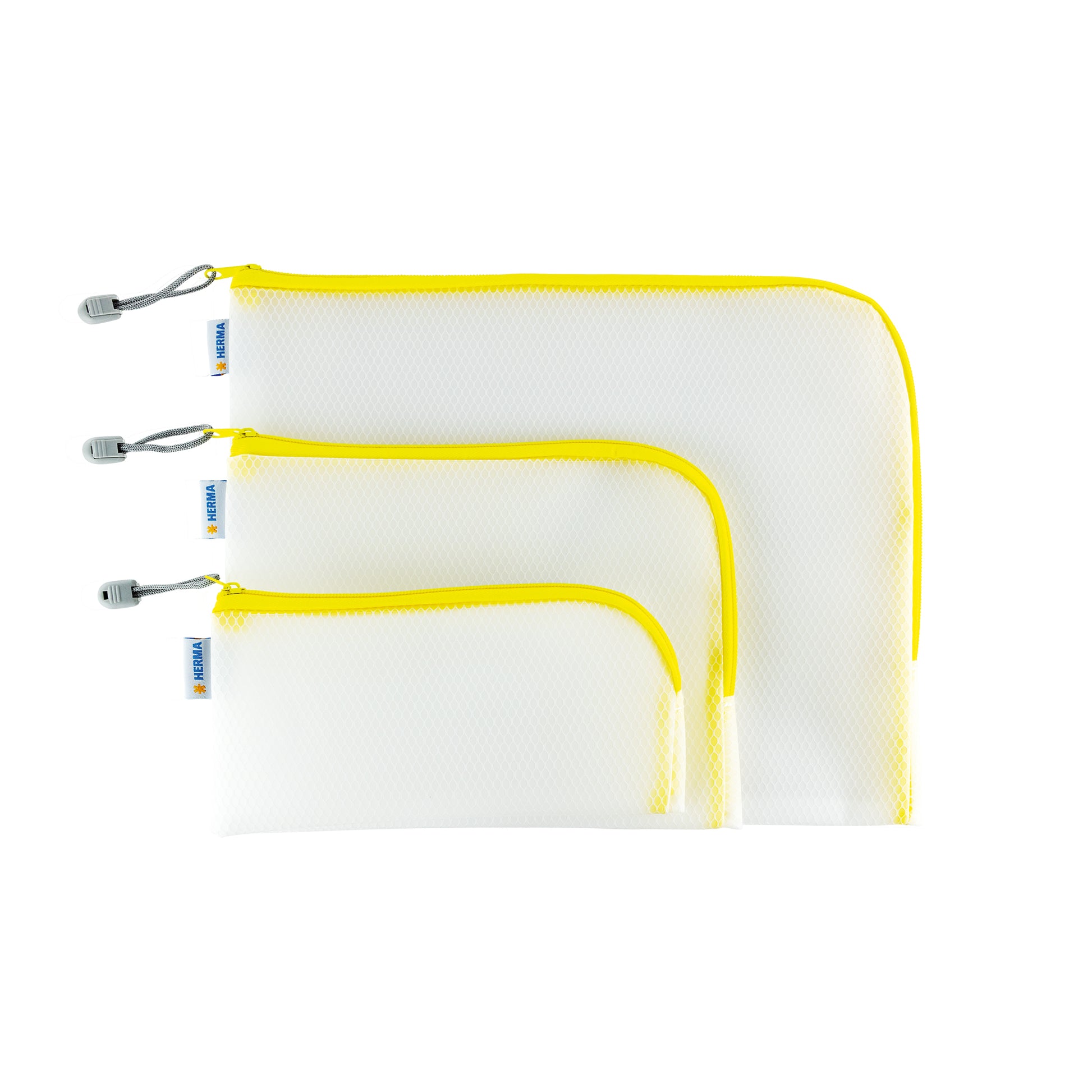 HERMA Reissverschlusstasche – Gelb – Kunststoff – 36 × 28 × 0,7 cm