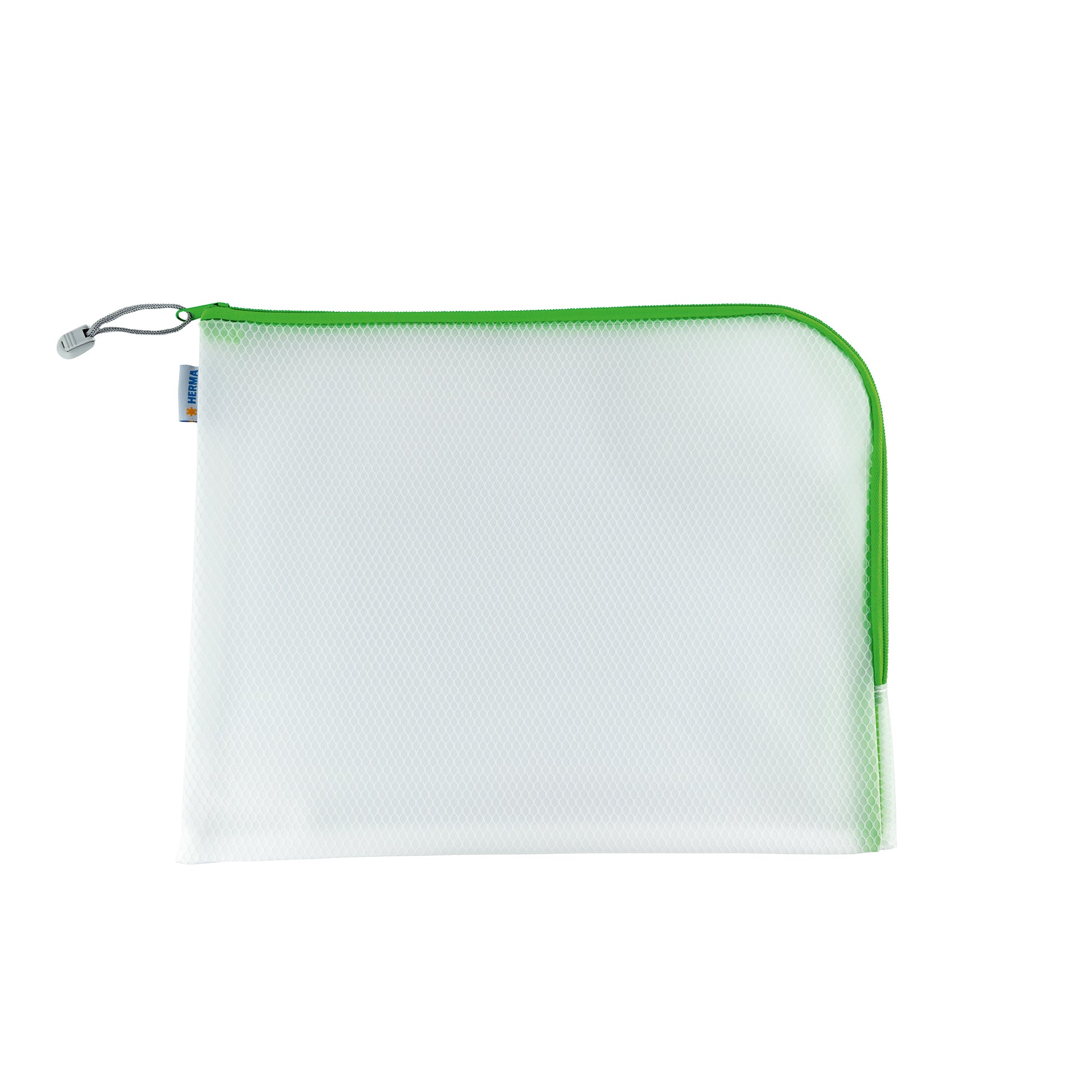 HERMA Reissverschlusstasche Etui – Grün – Kunststoff – 36 × 28 × 0,7 cm