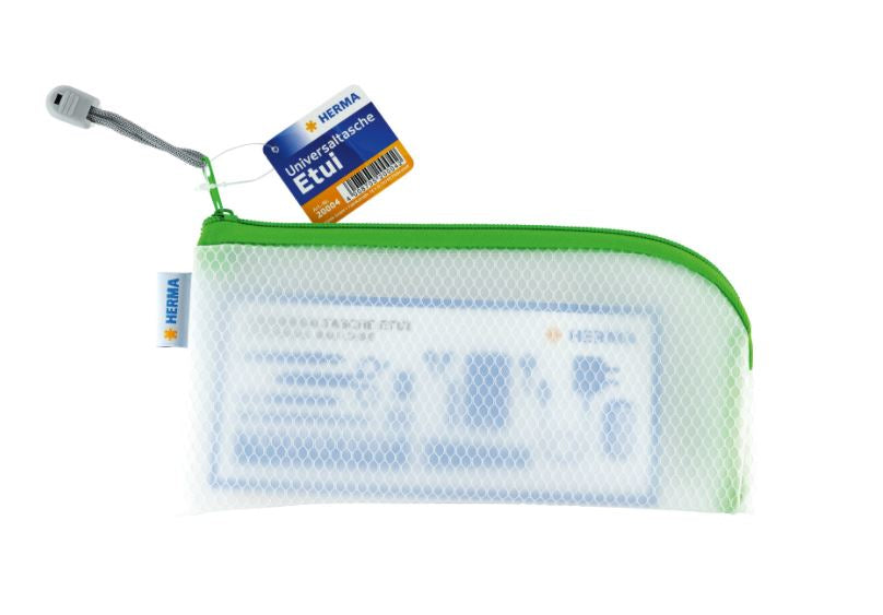 HERMA Reissverschlusstasche – 110 × 230 mm, Kunststoff, Grün – 1 Stück
