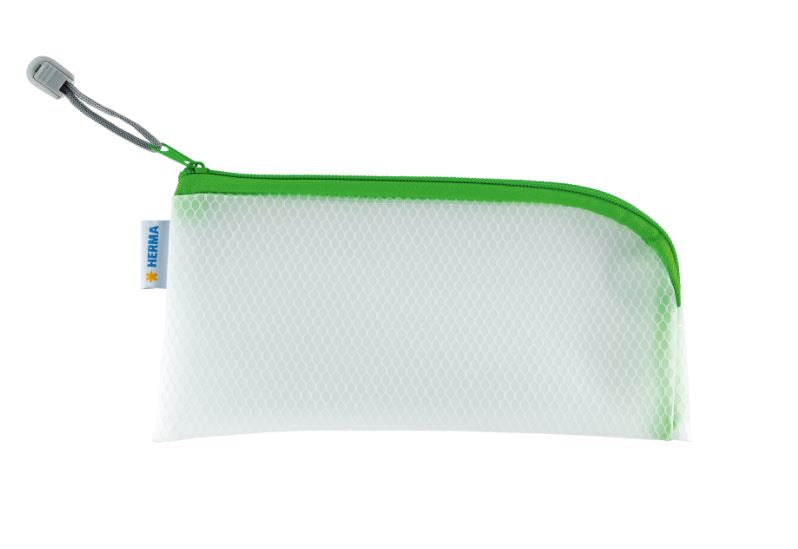HERMA Reissverschlusstasche – 110 × 230 mm, Kunststoff, Grün – 1 Stück
