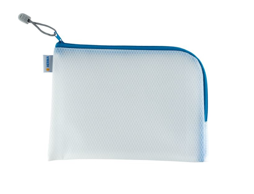 HERMA Reissverschlusstasche – für wichtige Dokumente und Utensilien – 260 × 200 mm, Kunststoff, Blau – 1 Stück