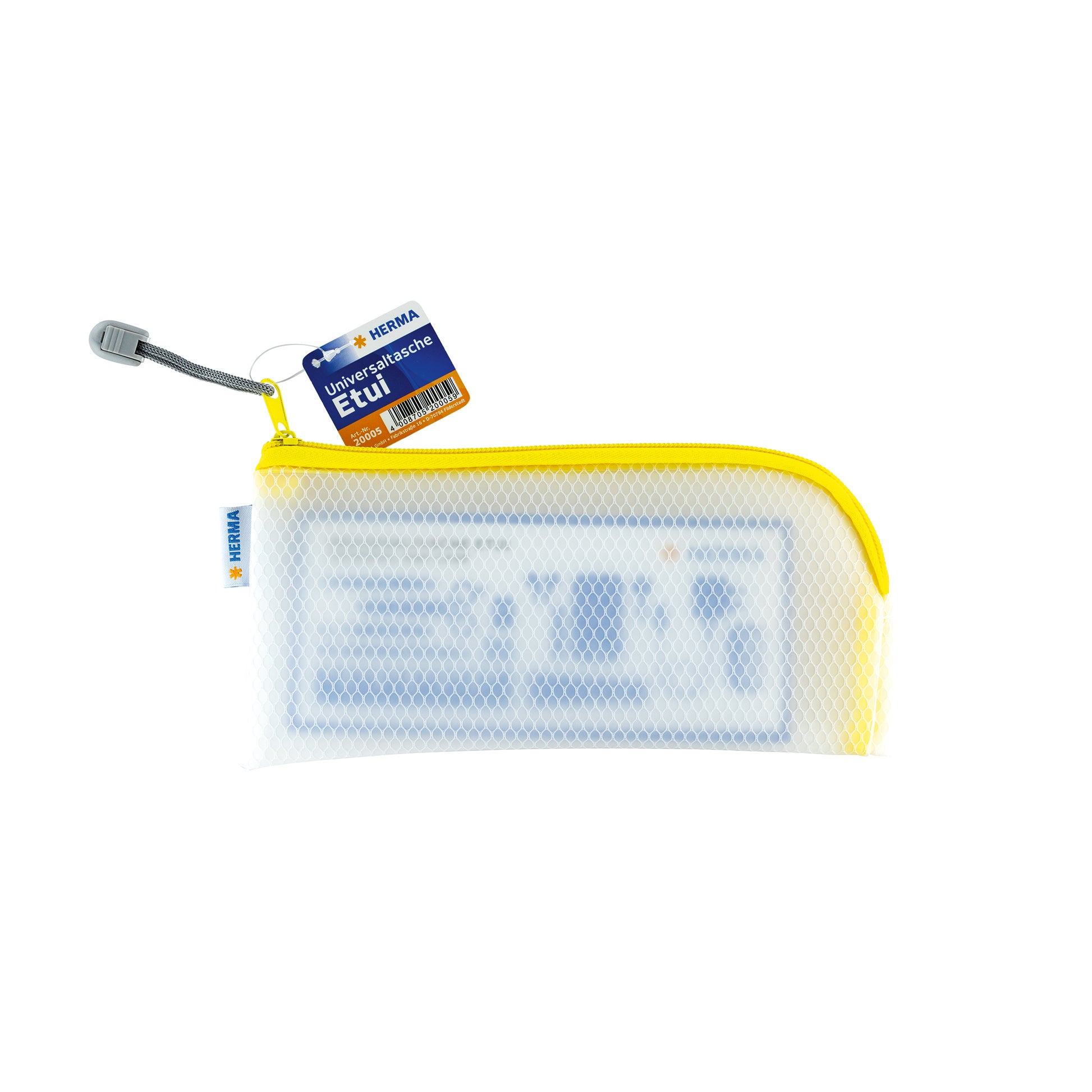 HERMA Reissverschlusstasche – Gelb – Kunststoff – 23 × 11 × 0,7 cm