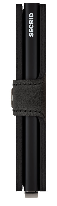 Secrid Miniwallet – RFID-Schutz, bis 10 Karten – 65×102×21 mm – Aluminium/Leder – Schwarz matt