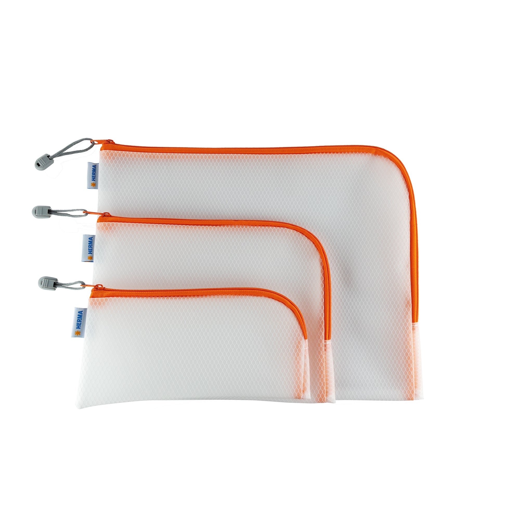 HERMA Reissverschlusstasche – Orange – Kunststoff – 36,0 × 28,0 × 0,7 cm