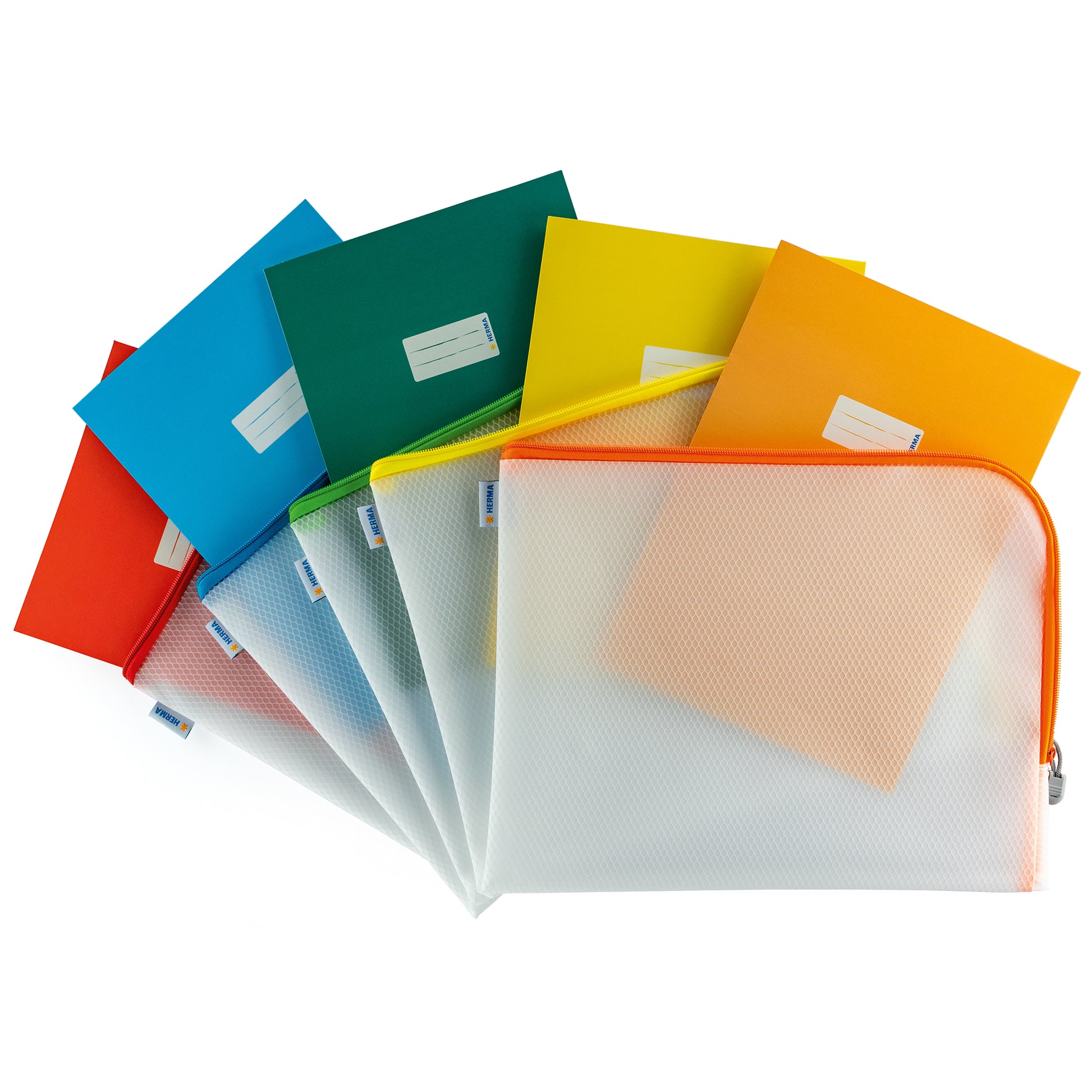 HERMA Reissverschlusstasche – Orange – Kunststoff – 36,0 × 28,0 × 0,7 cm