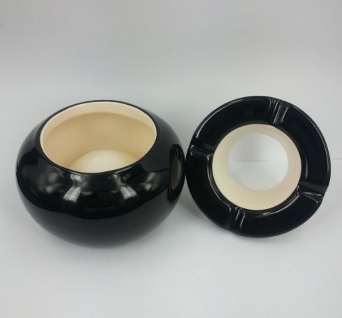Dameco Aschenbecher – Ø 10 cm – Keramik, schwarz