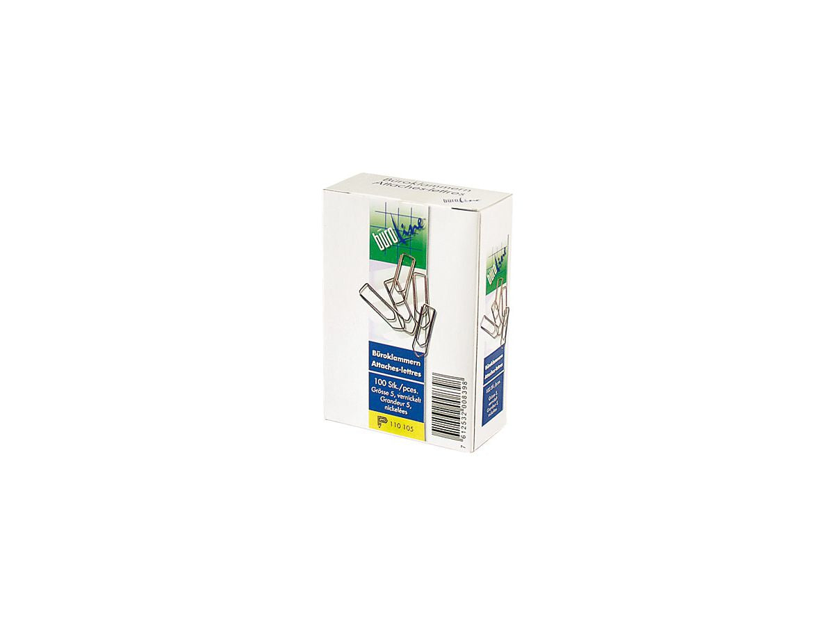 Buroline Büroklammern 43 mm – vernickelt – 100 Stk.