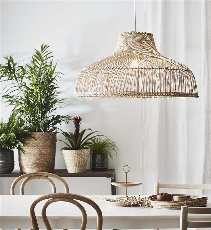 Markslöjd Pendelleuchte Bali – Ø 72 × 36,5 cm, 60 W, dimmbar, beige, exkl. E27, Rattan