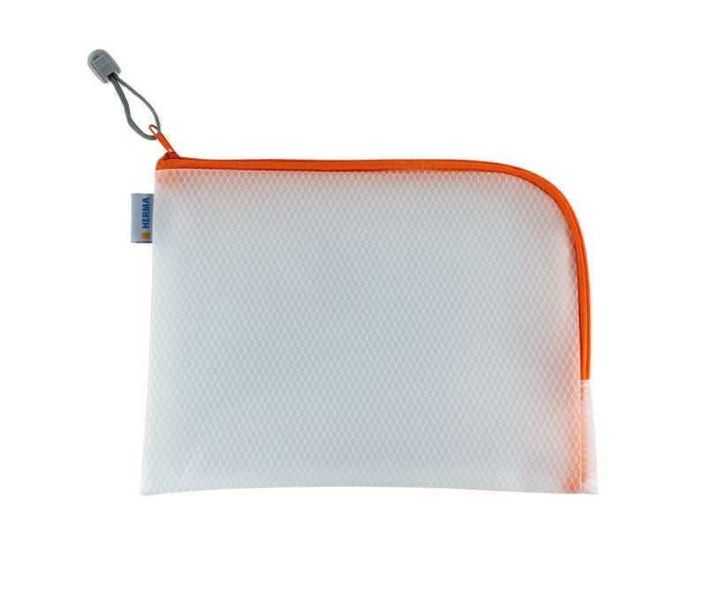 HERMA Reissverschlusstasche – 260 × 200 mm, Kunststoff, Orange – 1 Stück