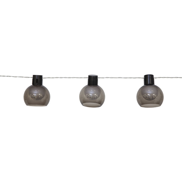 Star Trading Lichterkette Smoky – 2,7 m, 0,24 W, Warmweiss, IP44, Akku & Solar, Grau, Kunststoff