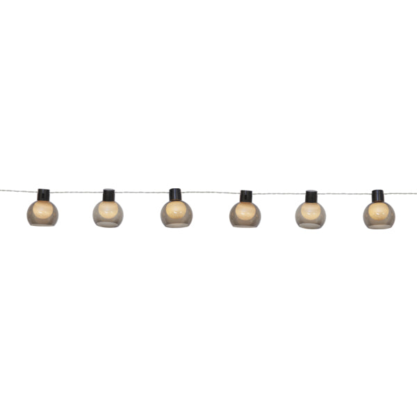 Star Trading Lichterkette Smoky – 2,7 m, 0,24 W, Warmweiss, IP44, Akku & Solar, Grau, Kunststoff