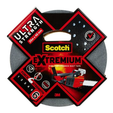 3M Extremium ULTRA H.P. Gewebeband/Gaffa – 48 mm × 25 m, schwarz, extra stark, wasserfest, UV-beständig