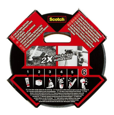 3M Extremium ULTRA H.P. Gewebeband/Gaffa – 48 mm × 25 m, schwarz, extra stark, wasserfest, UV-beständig