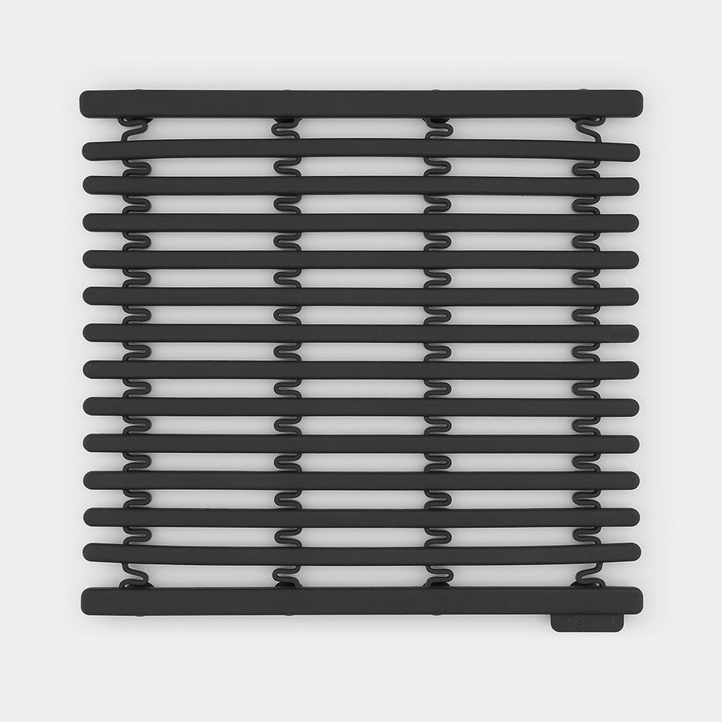 Brabantia Abtropfmatte 30 × 30 × 1,5 cm, Silikon, Dunkelgrau, spülmaschinenfest