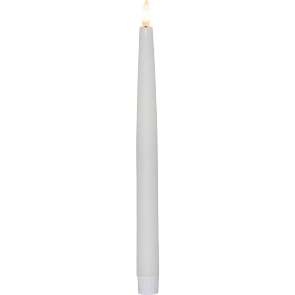 Star Trading LED-Dinnerkerze Flamme – 4er Pack, 28,6 cm, Warmweiss, Timer, Fernbedienung, Weiss