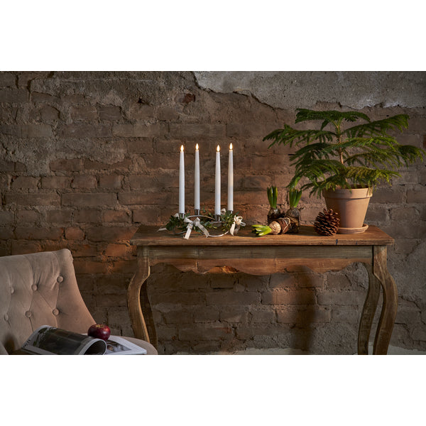 Star Trading LED-Dinnerkerze Flamme – 4er Pack, 28,6 cm, Warmweiss, Timer, Fernbedienung, Weiss