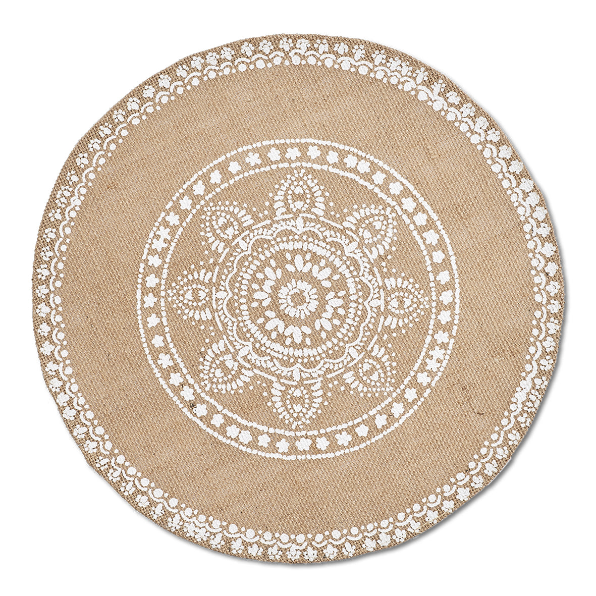 Zeller Present Tischset – rund, Jute, Mandala Motiv, Ø38 cm