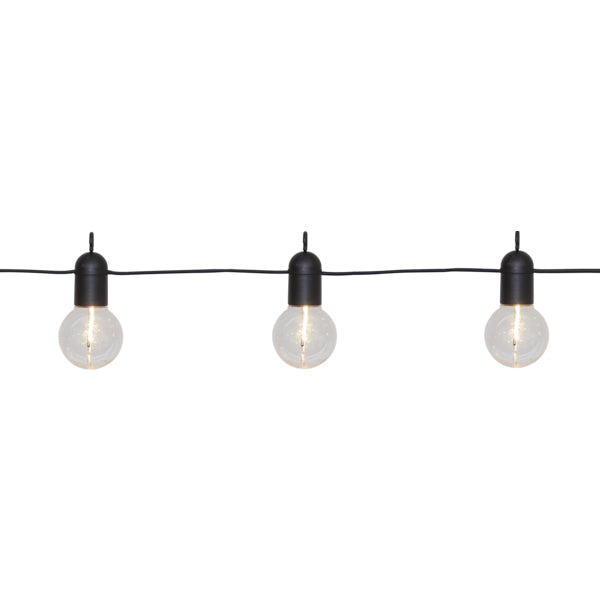 Star Trading Lichterkette – 3,6 m, 0,6 W, Warmweiss, IP44, Schwarz/Transparent, Timer, Batteriebetrieb
