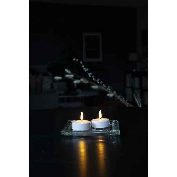 Star Trading LED-Teelicht Flamme – 2er Pack, Ø 5,8 × 5,5 cm, 0,03 W, Warmweiss, Timer