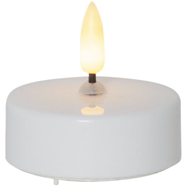 Star Trading LED-Teelicht Flamme – 2er Pack, Ø 5,8 × 5,5 cm, 0,03 W, Warmweiss, Timer