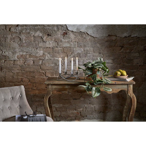 Star Trading LED-Kerze – 4-teilig, 20 cm, Timerfunktion, flackernd, weiss