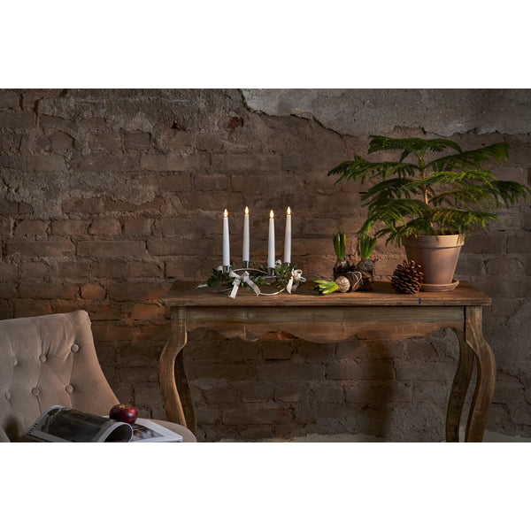 Star Trading LED-Kerze – 4-teilig, 20 cm, Timerfunktion, flackernd, weiss