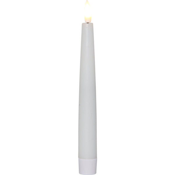 Star Trading LED-Kerze – 4-teilig, 20 cm, Timerfunktion, flackernd, weiss
