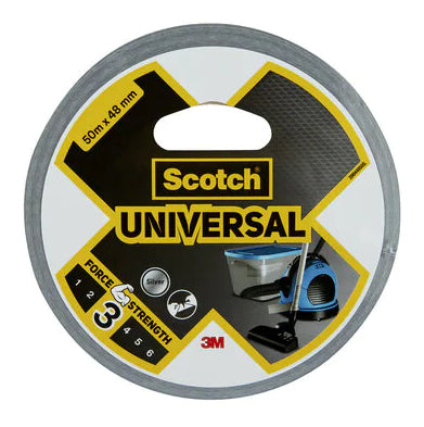 3M Scotch Universal Gewebeband/Gaffa – 48 mm × 50 m, silber, 1 Stück