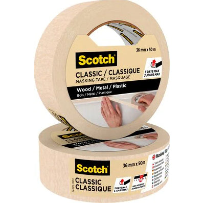 3M Malerband, Beige – 36 mm × 50 m, Innen, Rückstandsfrei bis 3 Tage