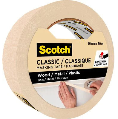 3M Malerband, Beige – 36 mm × 50 m, Innen, Rückstandsfrei bis 3 Tage