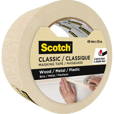 3M Malerband Classic, beige – 48 mm × 50 m, innen, rückstandsfrei bis 3 Tage