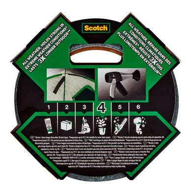 3M Extremium Gewebeband – 48 mm × 27,4 m, schwarz, wetterfest, extra stark