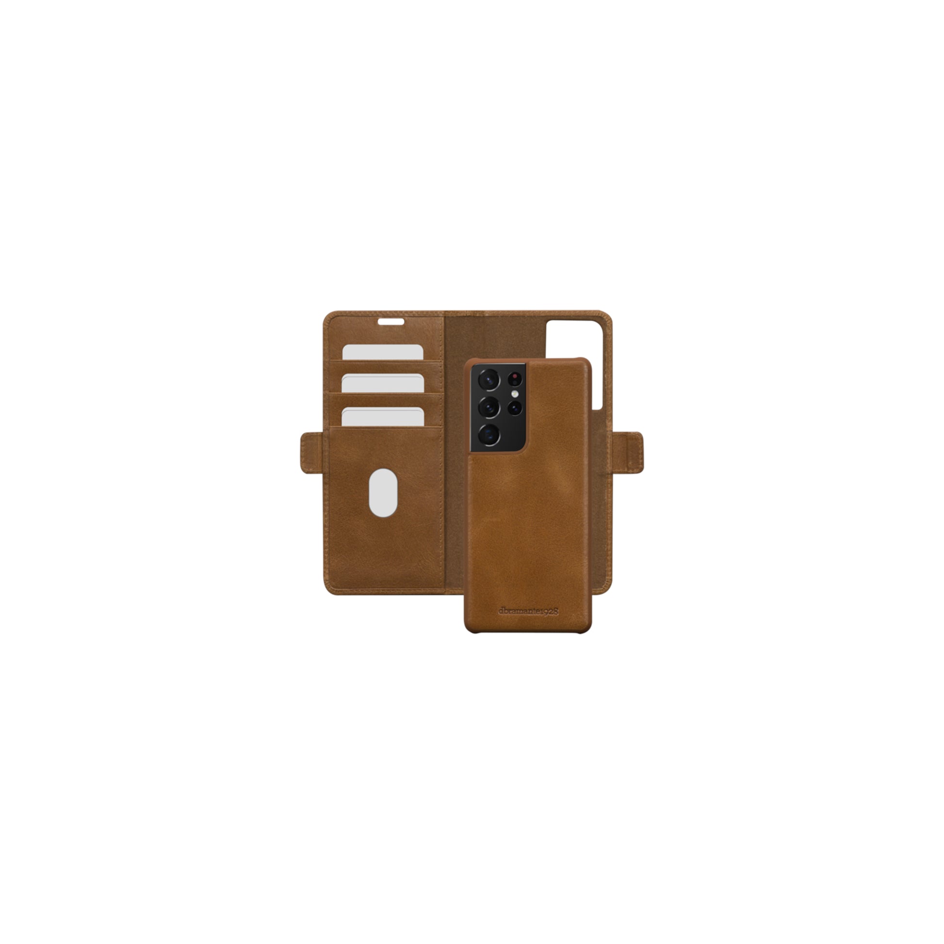 dbramante1928 Lynge Wallethülle – für Samsung Galaxy S21 Ultra, 3 Kartenfächer, Leder, Braun